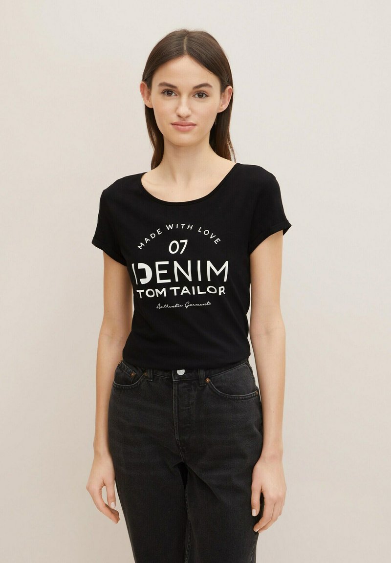 Camiseta Tom Tailor Para Niñas - Con Estampado Flocado De Tigre Y Algodón Orgánico