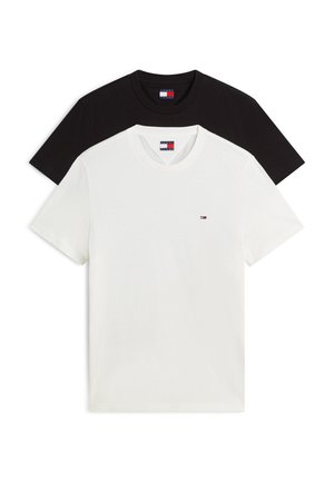 Tommy Jeans, SLIM TEE 2 PACK - Lihtne T-särk - black/ecru