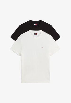 Tommy Jeans, SLIM TEE 2 PACK - Lihtne T-särk - black/ecru