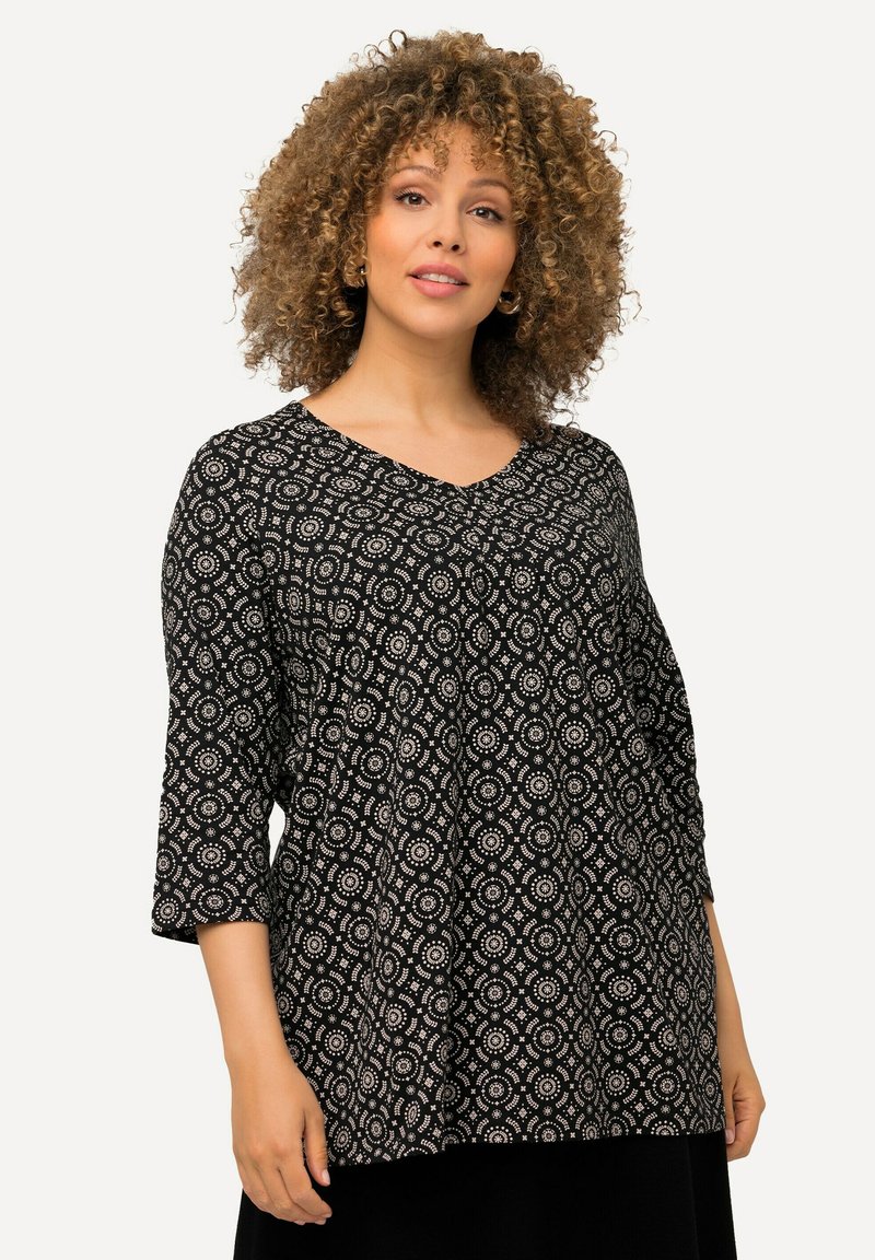 Ulla Popken 3/4 SLEEVE   - Langarmshirt - black
