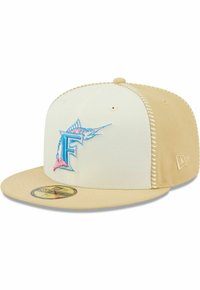Casquette New Era 59FIFTY Florida Marlins 2003 World Series - Beige/noir, Taille 7 1/2 - Neuf