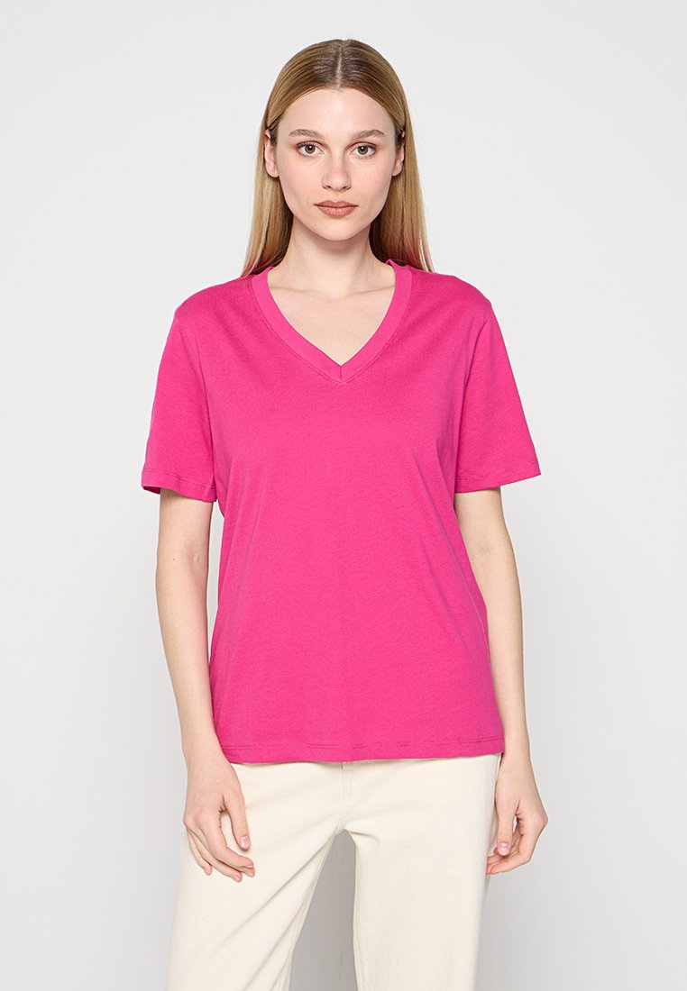 Selected Femme T-shirt basic donkerroze Selected Femme T-shirt basic donkerroze