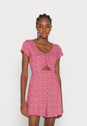 Hollister Co. CUTOUT ROMPER  - Vestido de malha - red floral