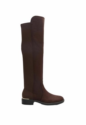 Lipsy, ELASTICATED FLAT KNEE HIGH CASUAL RIDING BOOTS - Høje støvler/ Støvler - chocolate brown