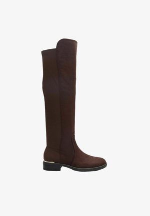 Lipsy, ELASTICATED FLAT KNEE HIGH CASUAL RIDING BOOTS - Høje støvler/ Støvler - chocolate brown