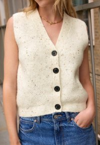 Next BUTTON FRONT TANK - REGULAR FIT - Liemenė - ecru cream neppy