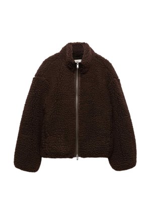 Marks & Spencer, FUNNEL NECK BORG JACKET.. - Fleece jacket - dark chocolate