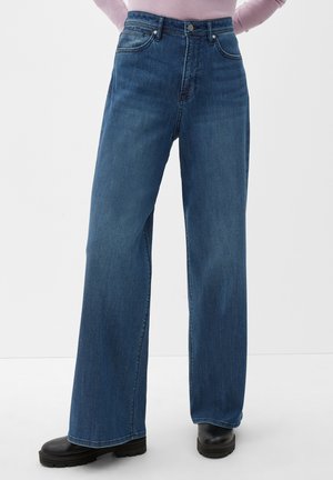 SURI: WIDE LEG MIT GLITZERGARN - Flared Jeans - ozeanblau