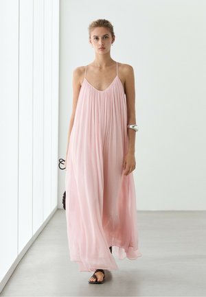 Massimo Dutti, FLOWING PLEATED SPAGHETTI STRAP DRESS - Maxikjoler - pink