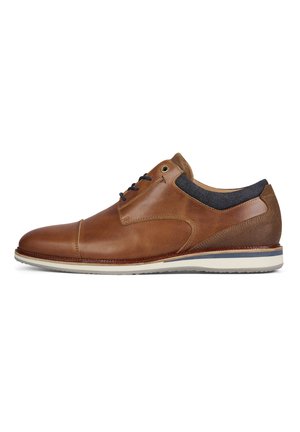 Sportieve veterschoenen - cognac navy