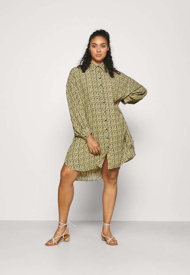 Shirt dress - multi yellow ditsy