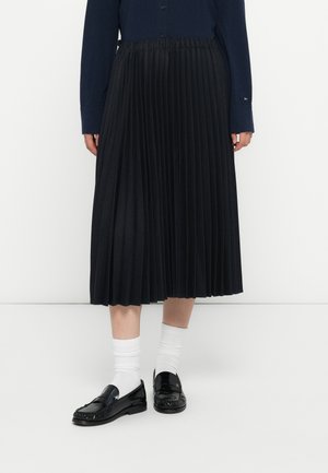 PLEATED MIDI SKIRT - Skladaná sukňa - dark night navy