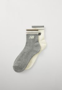 LAYERED LINE ANKLE SOCKS UNISEX 2 PACK - Nogavice - mottled grey/off-white