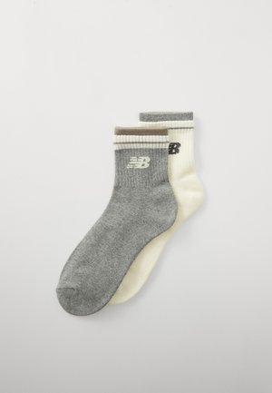 LAYERED LINE ANKLE SOCKS UNISEX 2 PACK - Socken - mottled grey/off-white