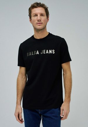 Camiseta estampada - schwarz