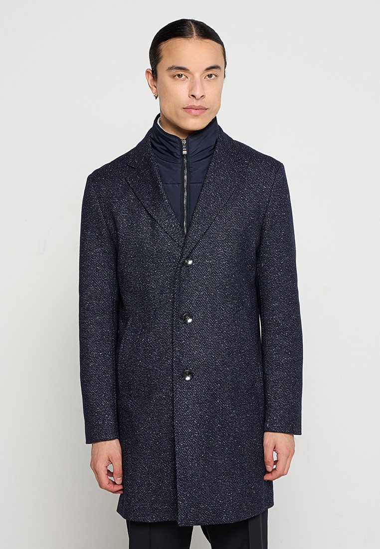 Boss Halflange jas donkerblauw