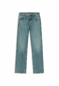 Ljust blå denimjeans med rak benmodell, fem fickor och knäppning med knapp. Jämn struktur med subtila blekningar och stygn. 