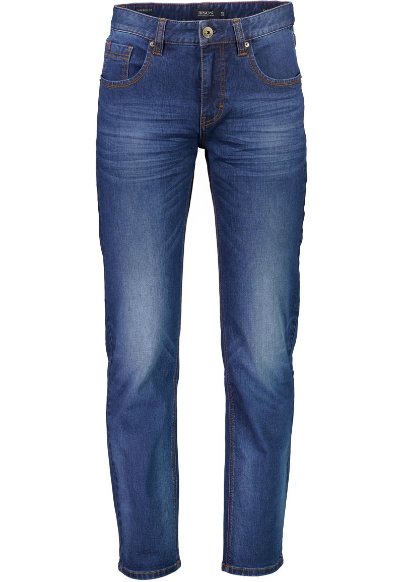 Bison Slim fit jeans blauw denim/bluedenim