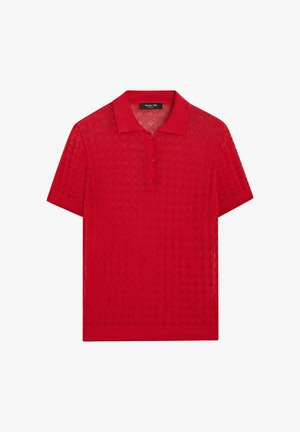 Massimo Dutti, OPEN-KNIT POLO SWEATER - Poloshirts - red