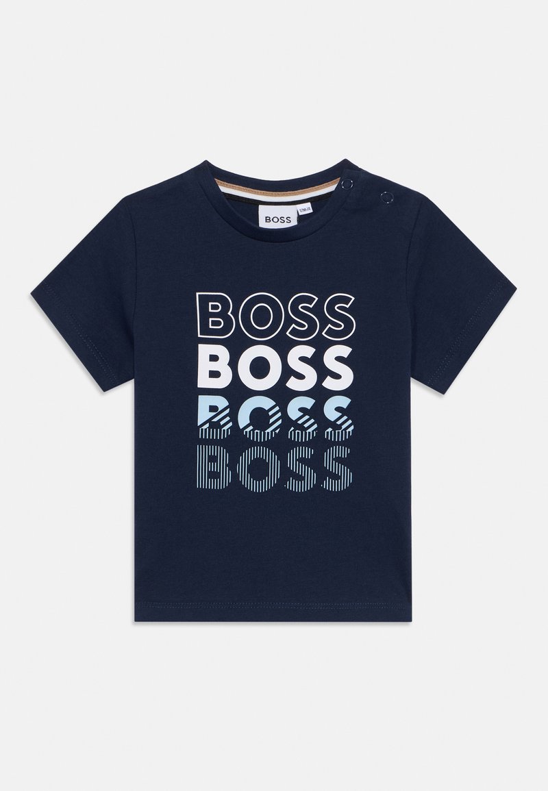 Boss T-shirt print blauw Boss T-shirt print blauw