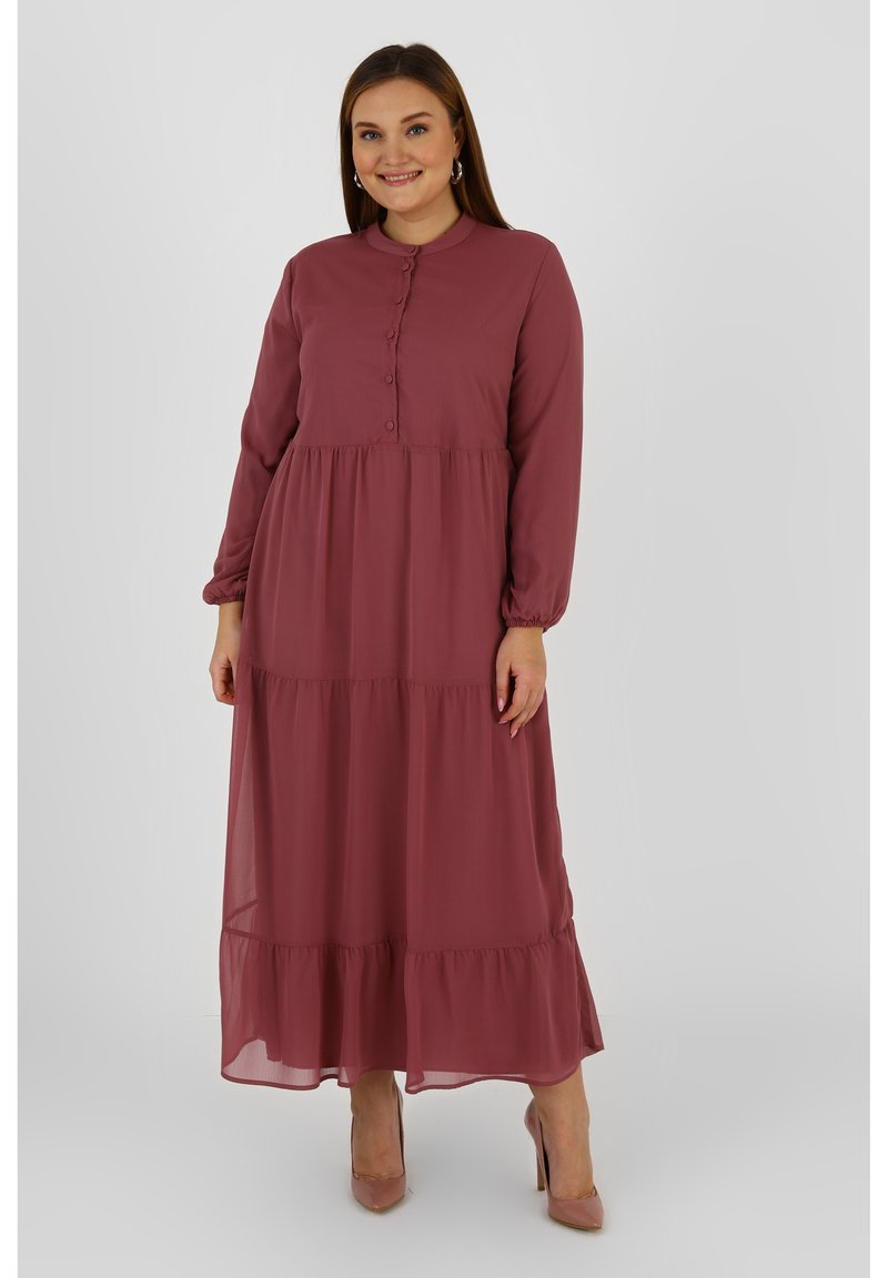 modanisa chiffon dress Dark Green - Fully Lined - Modest Dress