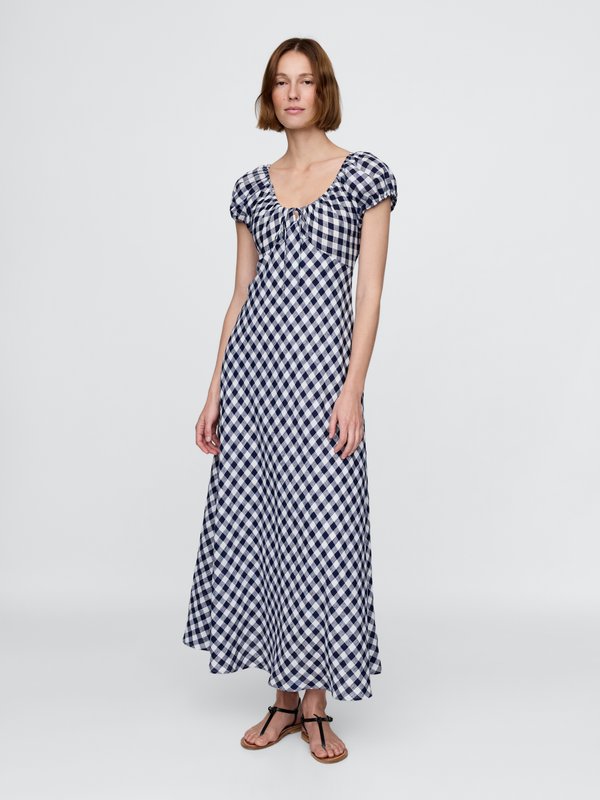 GAP X DOEN BIAS GINGHAM MIDI DRESS - Maxi dress