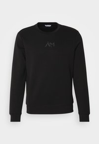 INTERLOCK WITH FOAM LOGO PRINT - Felpa - black