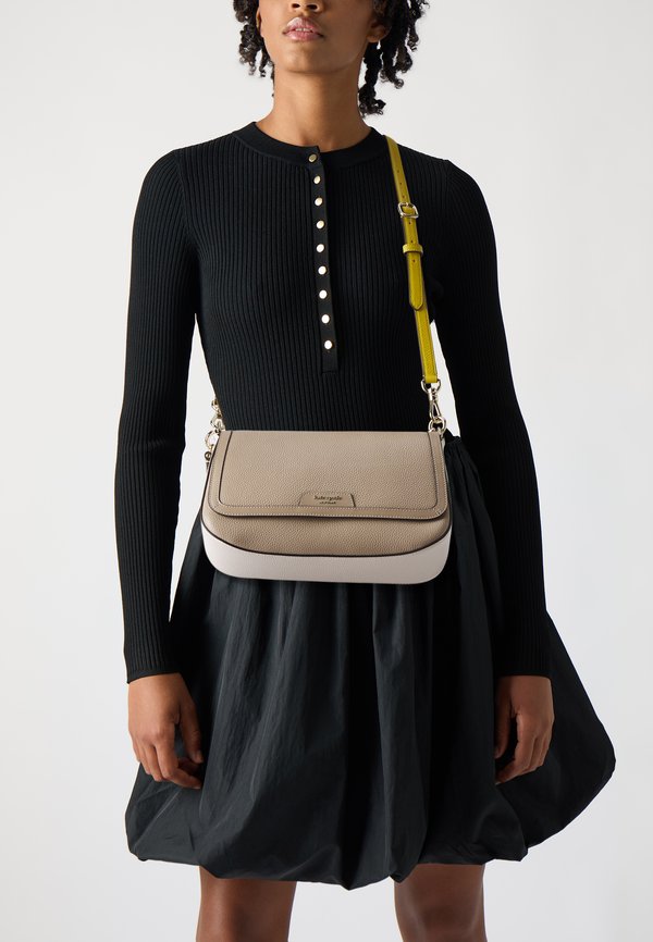 FLAP SHOULDER BAG - Handbag - taupe multi