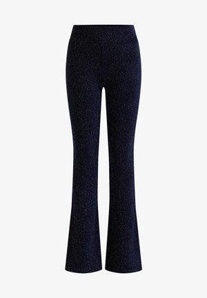 FLARED MET GLITTERGAREN - Leggings - dark blue