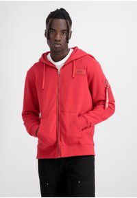 Alpha Industries BACK HOODIE - Sweatjacke - mars red