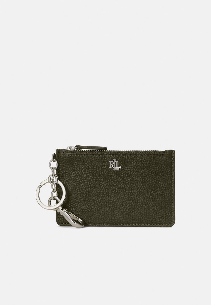 Lauren Ralph Lauren PEBBLED LEATHER ZIP CARD CASE - Maks - dark olive