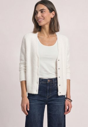 Street One, LANGARM CARDIGAN MIT V-NECK UND KNÖPFEN - Gilet - off white