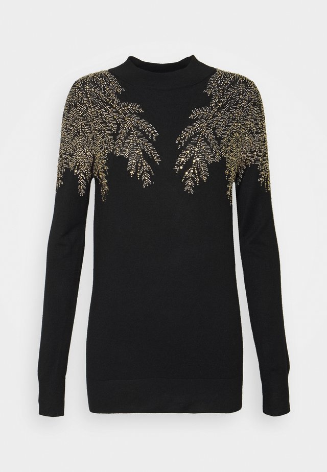 LEAF EMBELLISHED JUMPER - Jumper - black