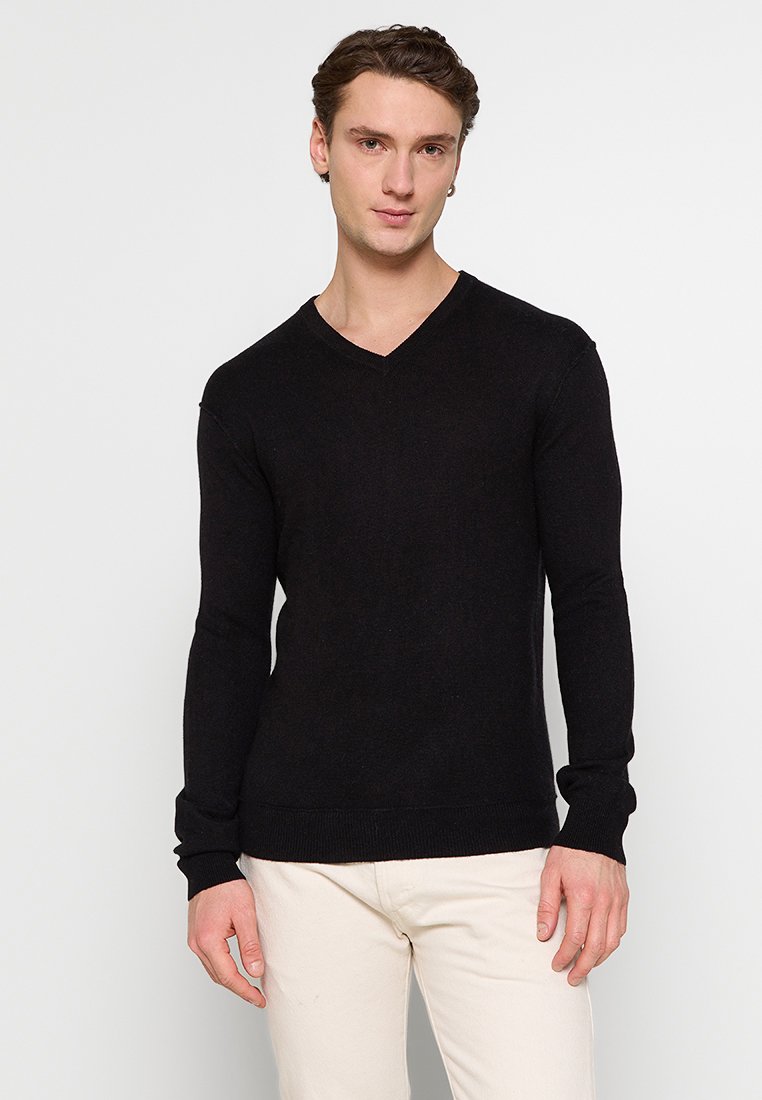Just Cashmere Trui antraciet gemêleerd