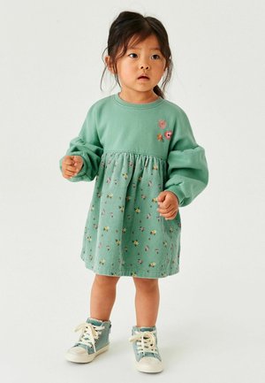 RAGLAN - Jurk - mint green ditsy cord