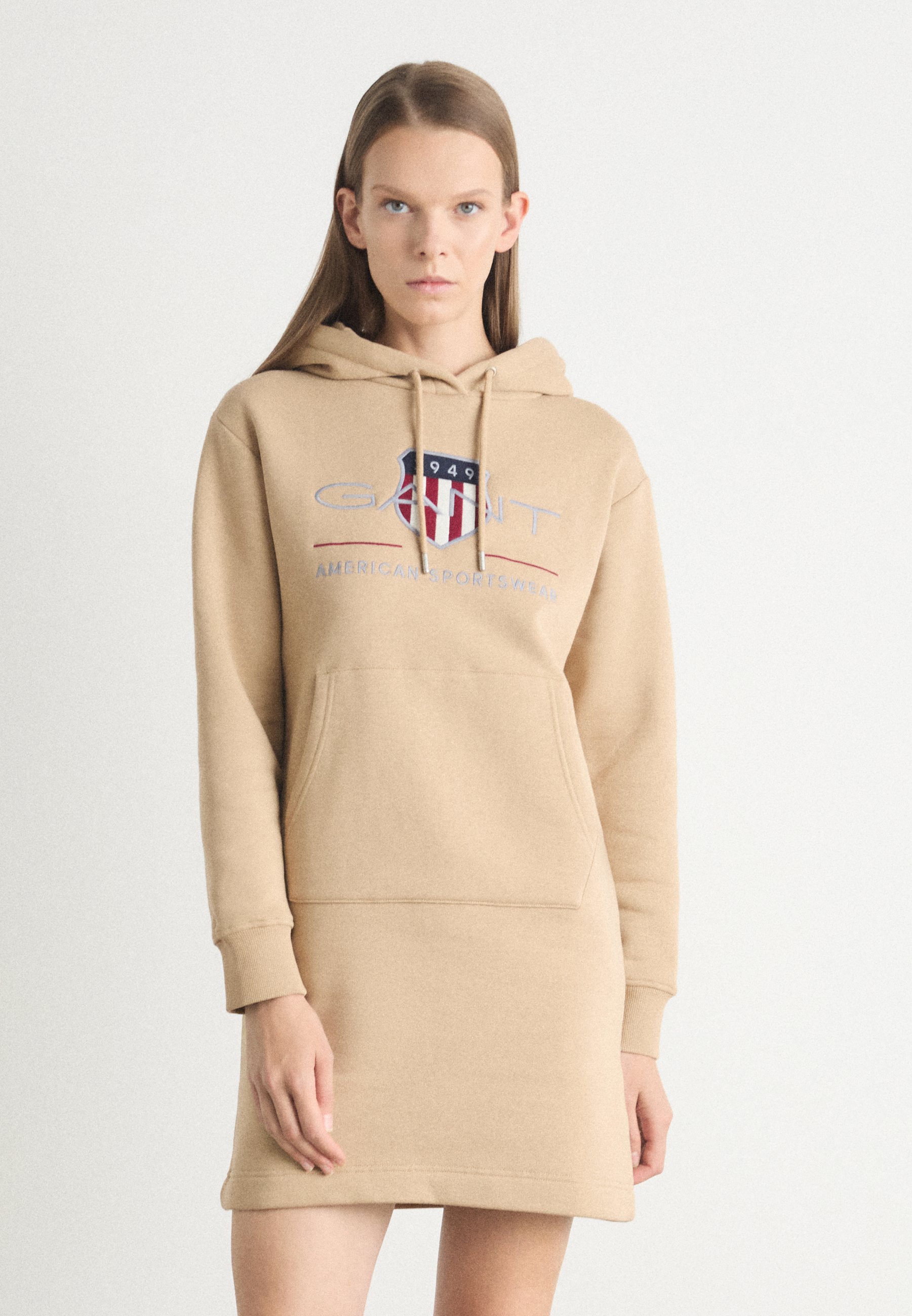 GANT ARCHIVE SHIELD HOODIE DRESS - Day dress - caramel beige/beige -  Zalando.ie
