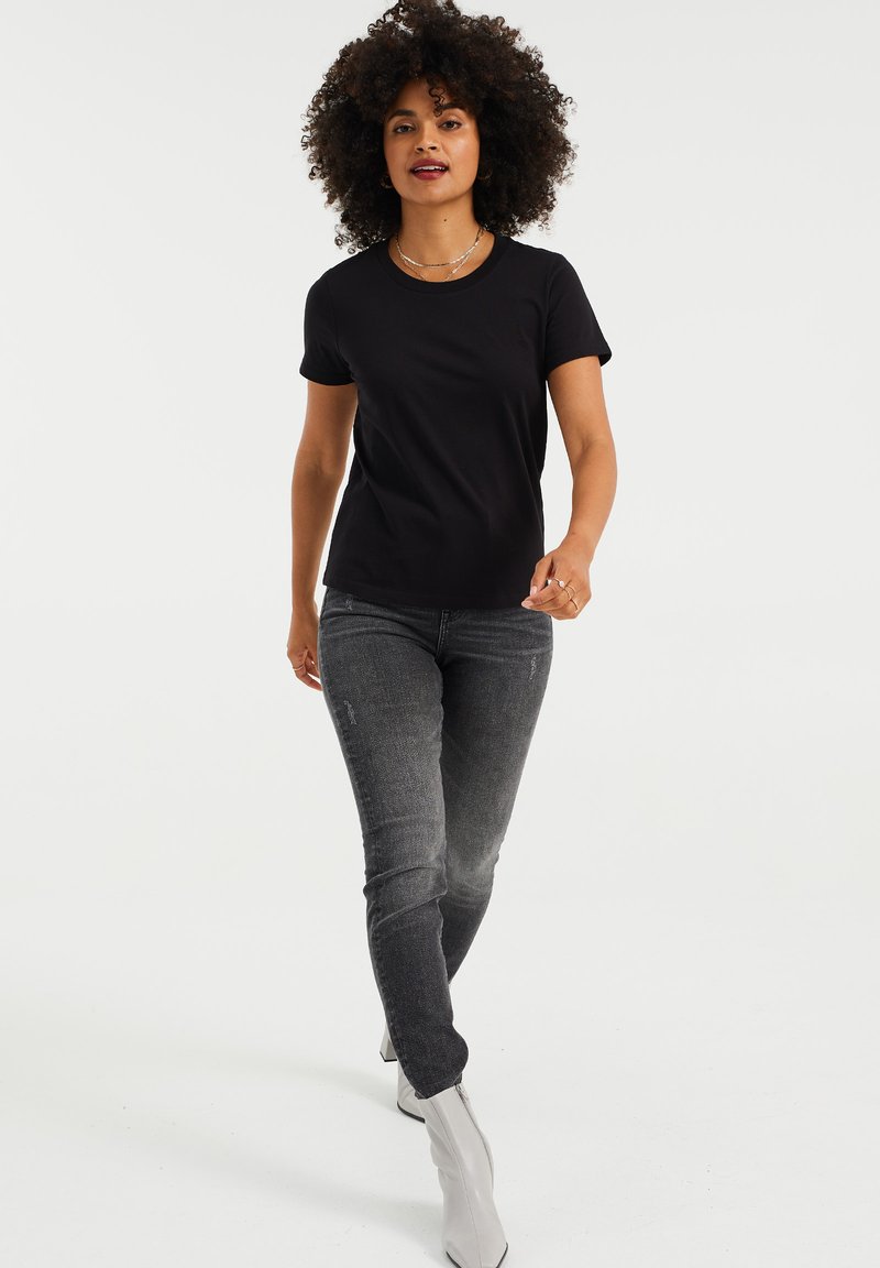 Damen T-Shirts | WE Fashion T-Shirt basic black/schwarz - KL71573 Damen T-Shirts | WE Fashion T-Shirt basic black/schwarz - KL71573