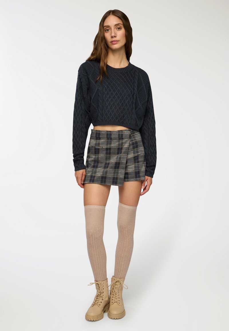 Terranova CROP CON TRECCE Maglione blu scuro