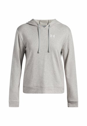 Under Armour RIVAL TERRY - Felpa con cappuccio - mod gray light heather