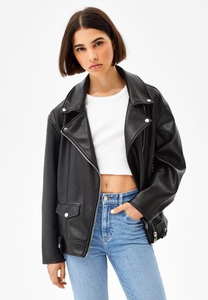 OVERSIZE AUS KUNSTLEDER - Giacca in similpelle - black