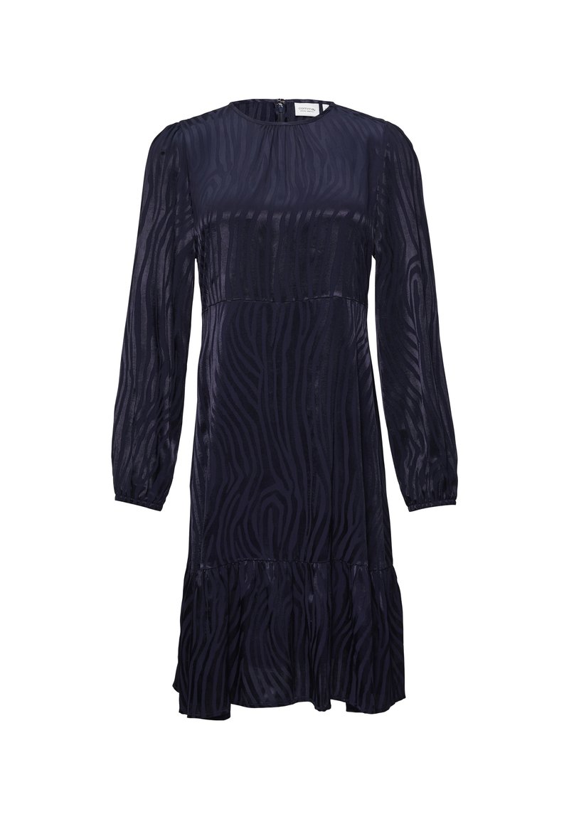 comma casual identity Jurk donkerblauw