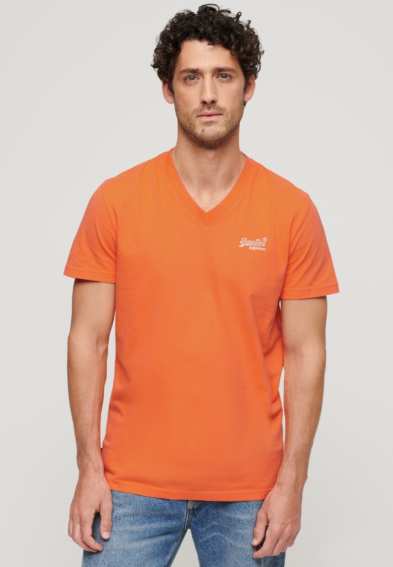 Superdry & Co VINTAGE LOGO - T-shirt print - sunburst coral