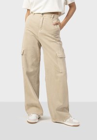 Kaotiko - CARGO WIDE LEG - Cargobroek - beige Miniatuurafbeelding 1