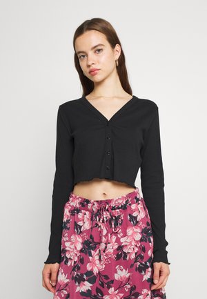NMDRAKEY L/S CROPPED - Cardigan - black