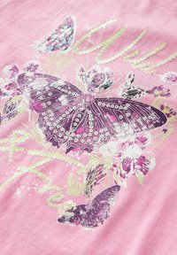 Next FLOWER SEQUIN  - Tričko s potlačou - pink green