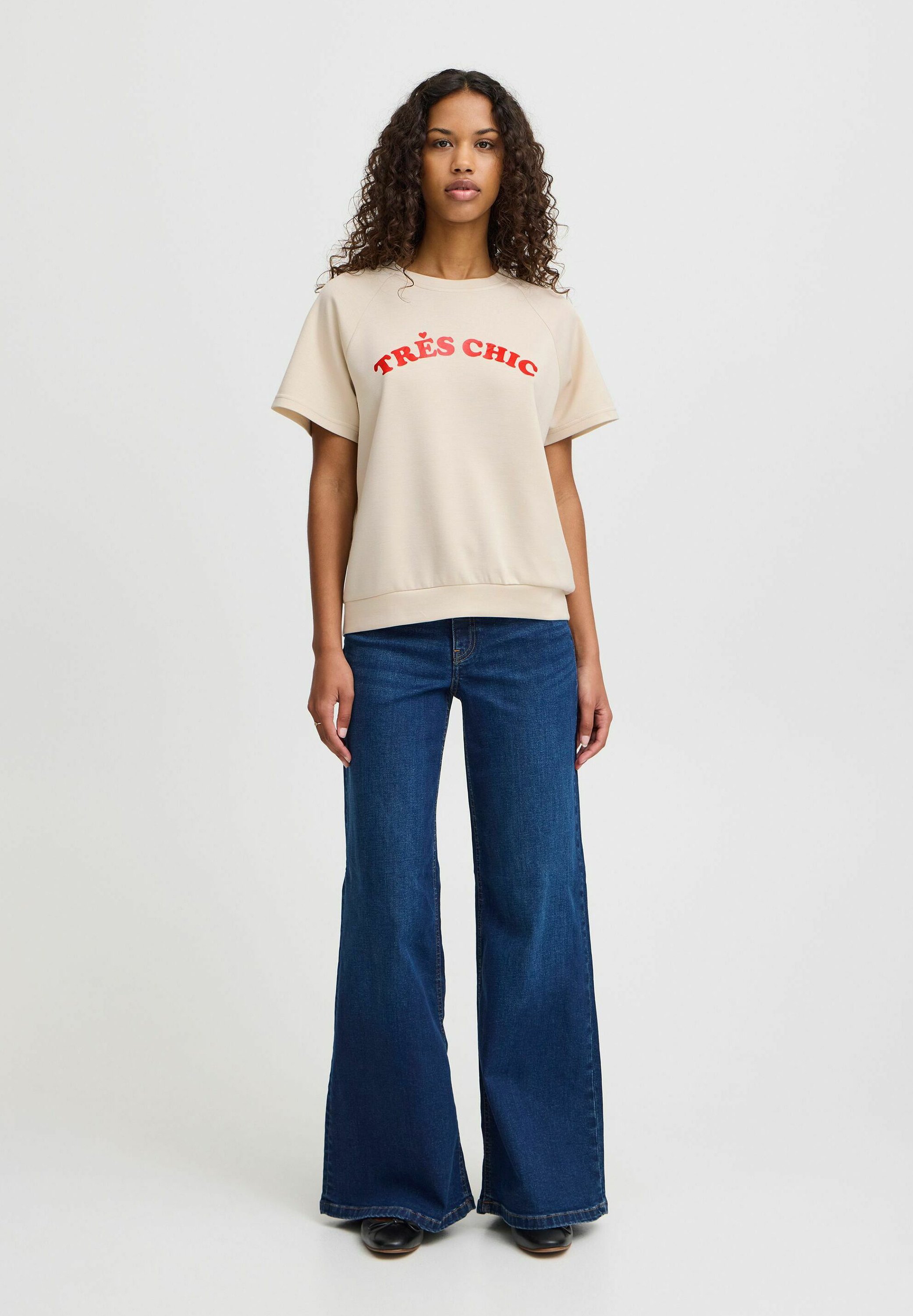 売れ筋商品|||イチ Tシャツ レディース トップス IXSVALA - Print T-shirt - almond milk ICHI IXSVALA - T-shirt print - almond milk/beige - Zalando.nl