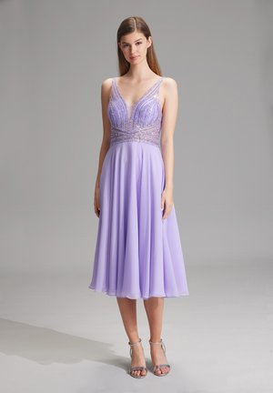 HEY KYLA - MIDI COCKTAIL DRESS IN MIXED MATERIALS - Cocktailjurk - purple