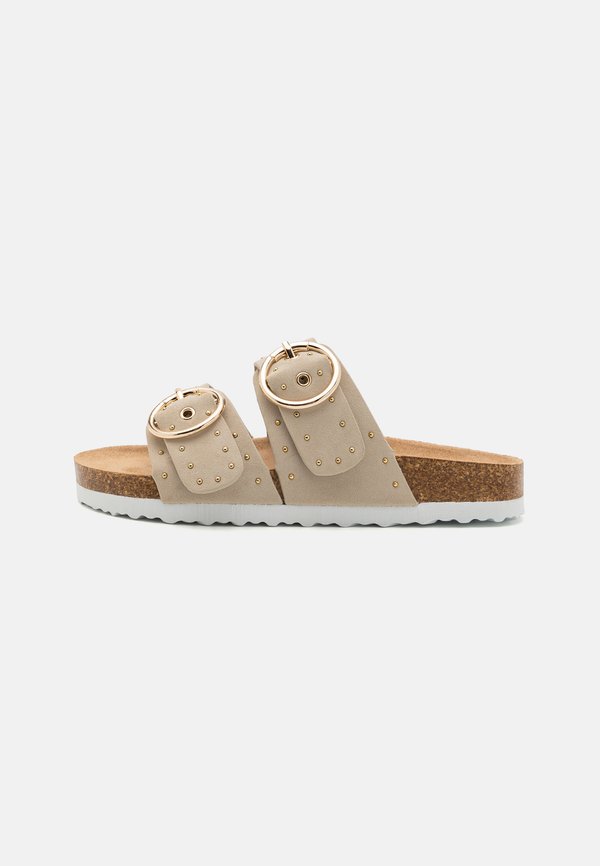 Pantolette flach - beige