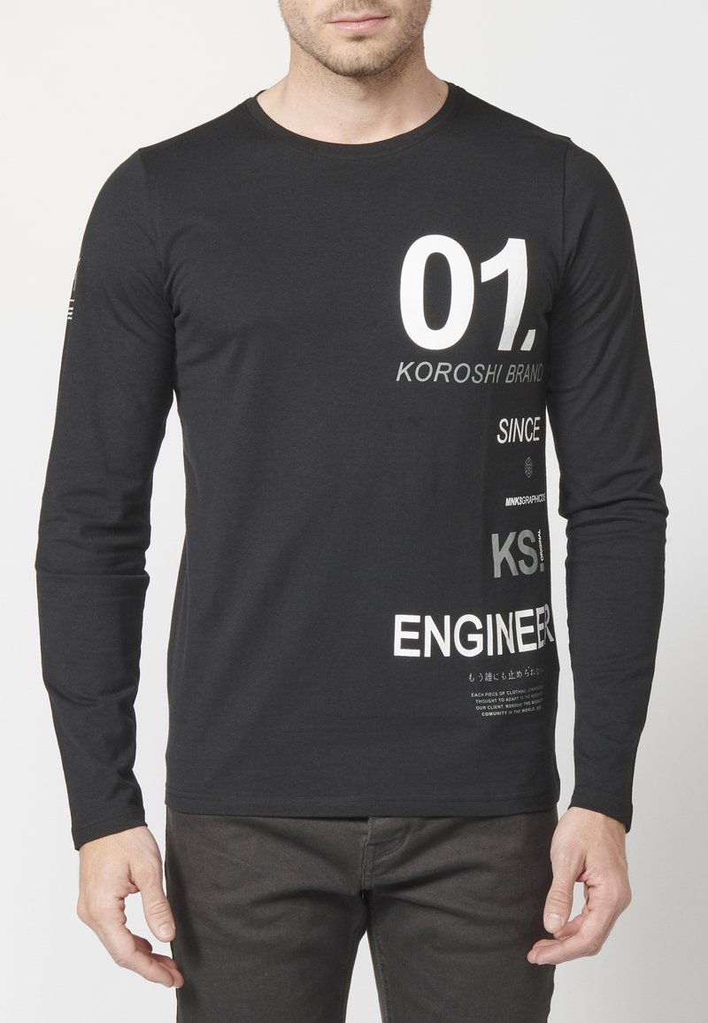 Koroshi Majica z dolgimi rokavi - black/white