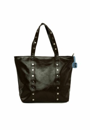 LARGE CRINKLED WITH STUD DETAILS - Bolso shopping - brown